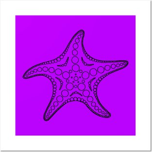 Starfish (black/purple) Posters and Art